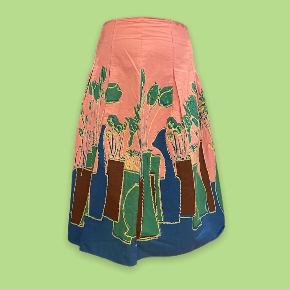 RETRO PLANT MOM MIDI SKIRT